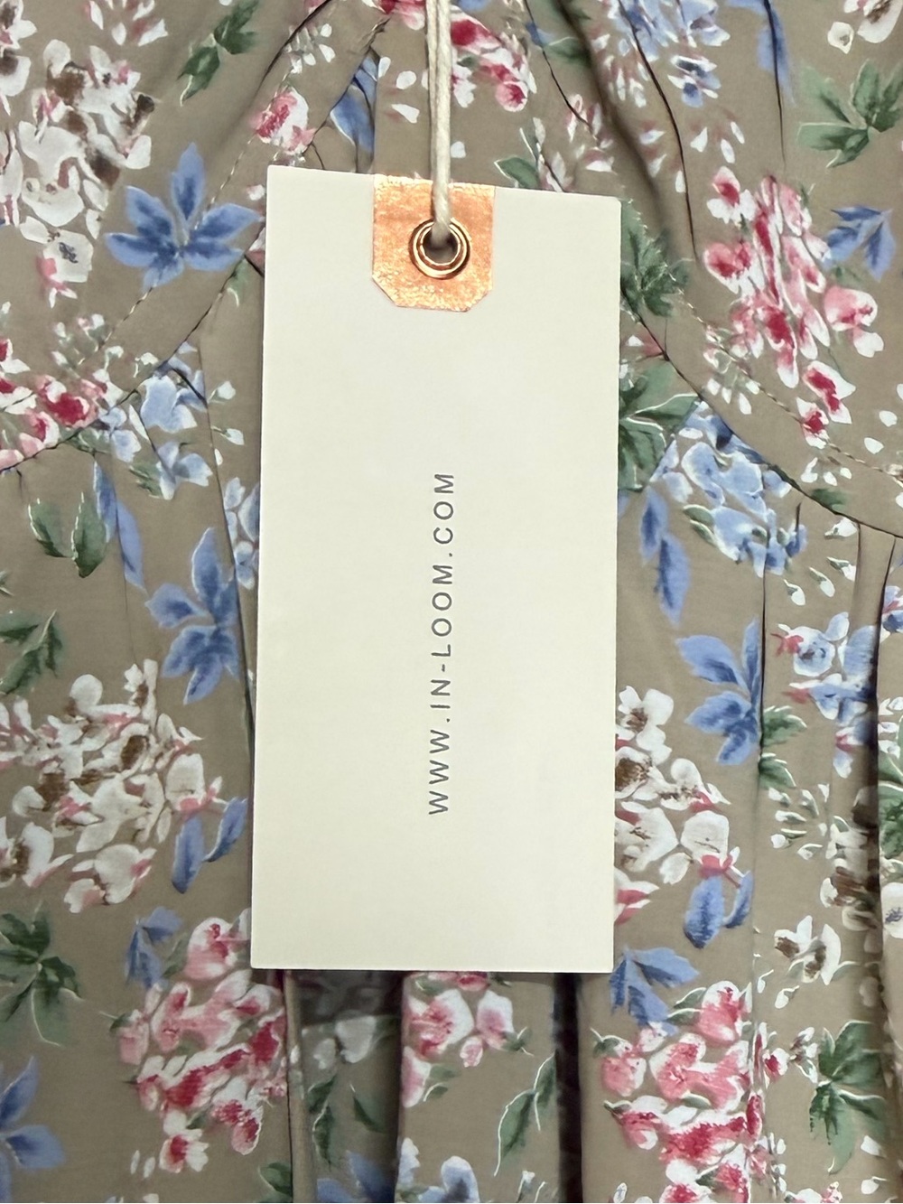 In Loom Floral Puff Sleeve Midi Dress Cottagecore Prairie NWT Medium - Picture 13 of 15